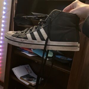 Adidas Men's Black and White Sneakers